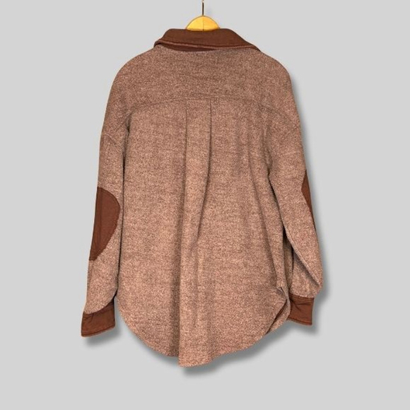 Free People Ruby in Date Night Jacket Soft Fuzzy Oversized Fit Brown Women's XS - Picture 2 of 10